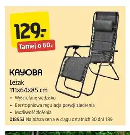 Jula Leżak Kayoba 111x64x85 cm oferta