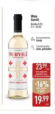 ALDI Wino Survili Tbilisuri białe półsłodkie oferta