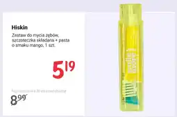 Rossmann Zestaw do mycia zębów Hiskin szczoteczka składana + pasta o smaku mango oferta