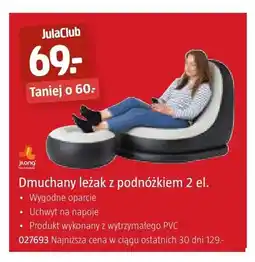 Jula Dmuchany leżak z podnóżkiem Jilong oferta