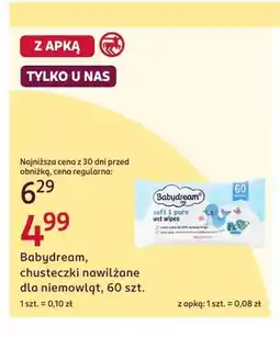 Rossmann Chusteczki nawilżane dla niemowląt Babydream oferta