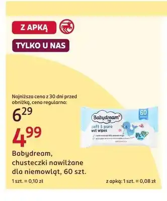 Rossmann Chusteczki nawilżane dla niemowląt Babydream oferta