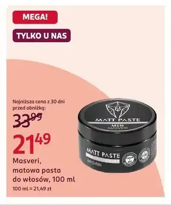 Rossmann Matowa pasta do włosów Masveri oferta