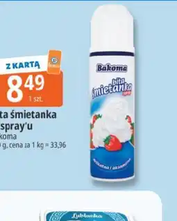 E.Leclerc Bakoma bita śmietanka spray oferta