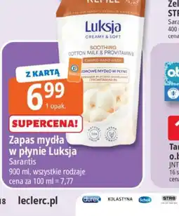 E.Leclerc Zapas mydła w płynie Luksja Sarantis oferta