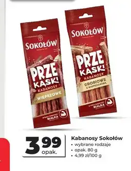 Odido Kabanosy drobiowe z wieprzowiną Sokołów Przekąski oferta