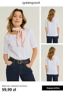Greenpoint Top damski Greenpoint biały z rękawem do łokcia oferta