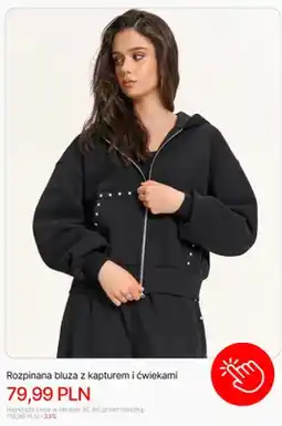 Cropp Bluza rozpinana z kapturem i ćwiekami Cropp oferta