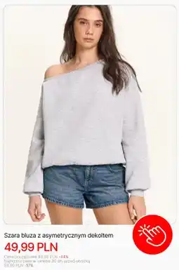 Cropp Bluza damska szara z asymetrycznym dekoltem Cropp oferta