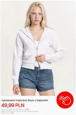 Cropp Bluza rozpinana z kapturem Cropp jasnoszara oferta