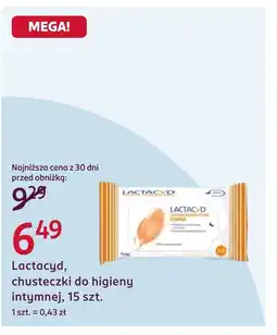 Rossmann Chusteczki do higieny intymnej Lactacyd oferta