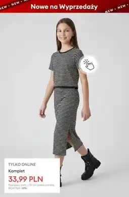 Sinsay Komplet dziecięcy bluzka i spódnica w paski oferta
