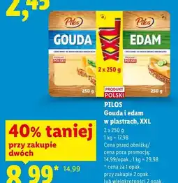 Lidl Ser Edam w plastrach Pilos XXL 2-pak oferta