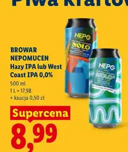 Lidl Piwo bezalkoholowe Nepomucen Nolo Hazy IPA oferta