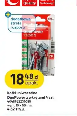 Castorama Kołki uniwersalne DuoPower z wkrętami Fischer 10x50 mm 4-pak oferta