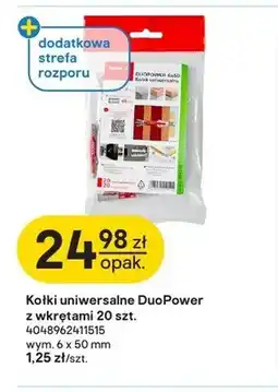 Castorama Kołki uniwersalne DuoPower z wkrętami Fischer 6x50 mm 20-pak oferta
