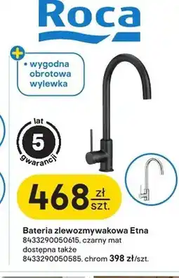 Castorama Bateria zlewozmywakowa Roca Etna czarny mat oferta