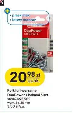 Castorama Kołki uniwersalne DuoPower z hakami Fischer 6x30 mm 6-pak oferta