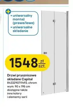 Castorama Drzwi prysznicowe składane Roca Capital chrom oferta