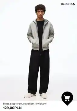 Bershka Bluza z kapturem, suwakiem i ćwiekami Bershka oferta