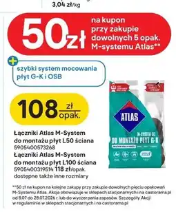 Castorama Łączniki Atlas M-System do montażu płyt L50 ściana oferta