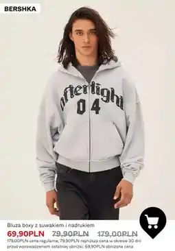 Bershka Bluza boxy z suwakiem i nadrukiem Bershka oferta