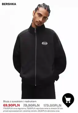 Bershka Bluza męska z suwakiem i nadrukiem Bershka oferta