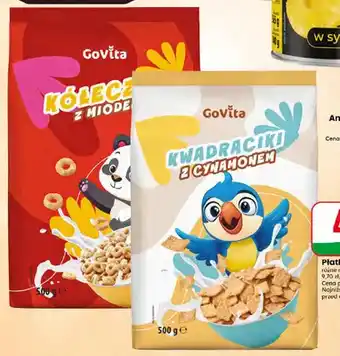 Dino Płatki śniadaniowe kwadraciki z cynamonem GoVita oferta