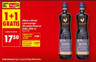 Biedronka Oliwa z oliwek z pierwszego tłoczenia Reserva Gallo oferta