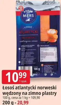 E.Leclerc Łosoś atlantycki norweski wędzony na zimno plastry Ronde des Mers oferta