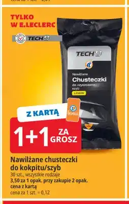 E.Leclerc Nawilżane chusteczki do szyb Tech9 Lemon oferta
