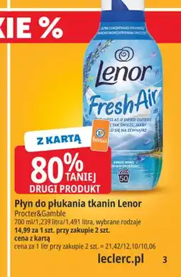 E.Leclerc Płyn do płukania tkanin Lenor Fresh Air Fresh Wind oferta