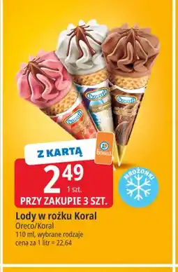 E.Leclerc Lody w rożku Koral Oreco oferta