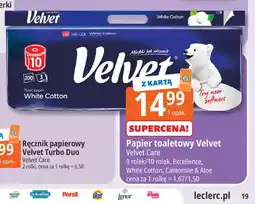 E.Leclerc Papier toaletowy Velvet White Cotton oferta