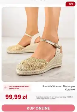 Renee Sandały na plecionym koturnie Vices oferta