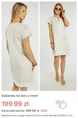 Monnari Sukienka na lato z lnem oferta