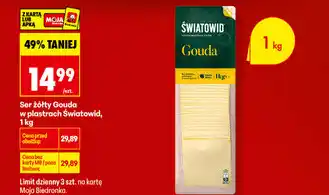 Biedronka Ser żółty Gouda w plastrach Światowid oferta