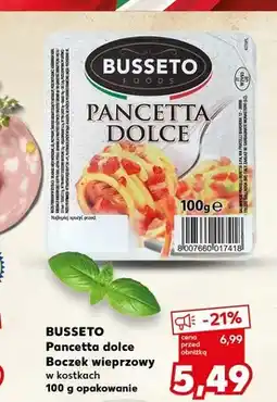 Kaufland Boczek wieprzowy w kostkach Pancetta dolce Busseto oferta