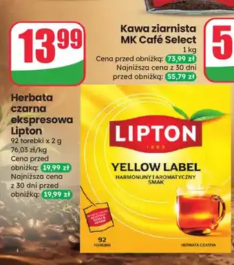 Dino Herbata czarna ekspresowa Lipton Yellow Label oferta