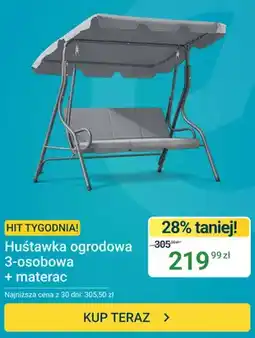 ERLI Huśtawka ogrodowa 3-osobowa + materac oferta