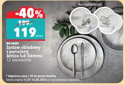 Biedronka Zestaw obiadowy z porcelany Antico lub Gemma 12 elementów MG HOME oferta