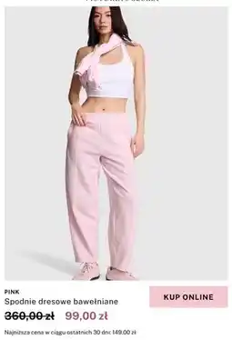 Victoria's Secret Spodnie dresowe bawełniane Victoria's Secret PINK oferta