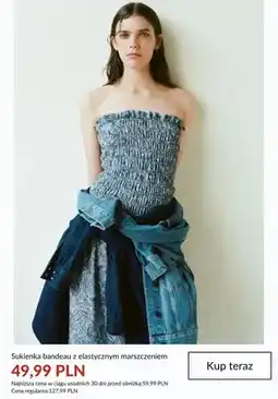 H&M Sukienka bandeau z elastycznym marszczeniem oferta