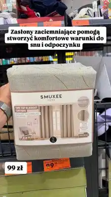 Biedronka Zasłony zaciemniające na taśmie Smukee Home oferta