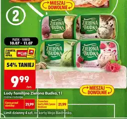 Biedronka Lody familijne o smaku bezowym z sosem malinowym Zielona Budka oferta