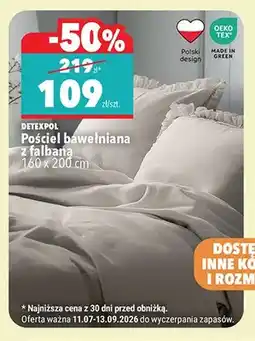 Biedronka Pościel bawełniana z falbaną Detexpol 160x200 cm oferta