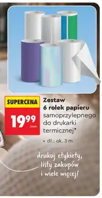 Biedronka Zestaw 6 rolek papieru samoprzylepnego do drukarki termicznej oferta