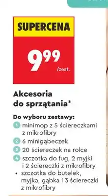 Biedronka Zestaw szczotka do butelek myjka gąbka i 3 ściereczki z mikrofibry Smukee oferta