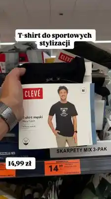 Biedronka T-shirt męski Clevé militarne nadruki oferta
