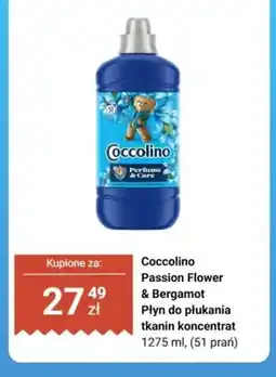Biedronka Płyn do płukania tkanin koncentrat Coccolino Passion Flower & Bergamot oferta